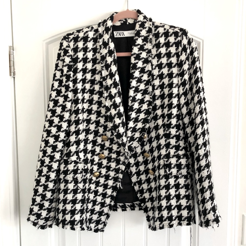 Zara houndstooth blazer EUC
